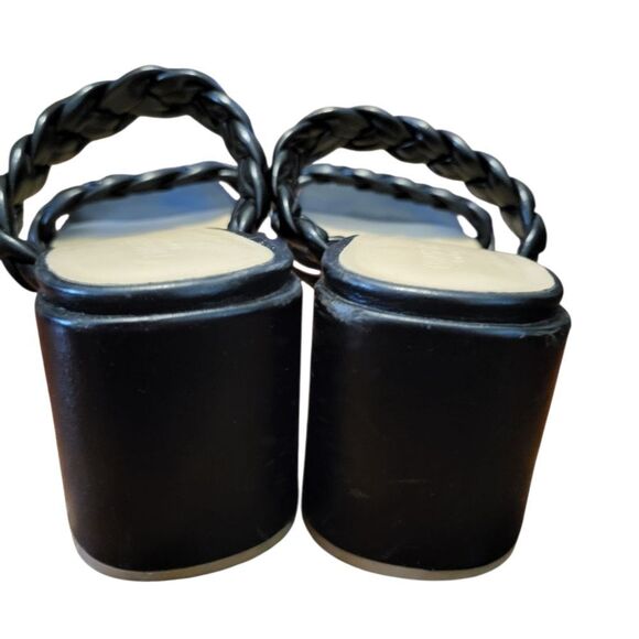 Torgeis New York Womens Square Toe Black Braid Slip On Block Heel, Size 11 - Picture 7 of 12